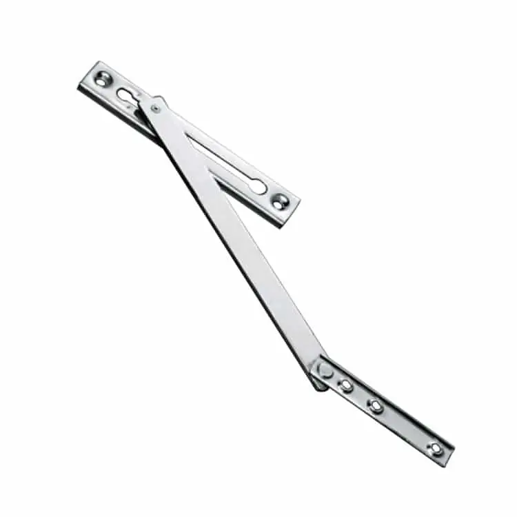 Braccio fermafinestre automatico tipo P70-F7 Pba 391 mm, mantiene la posizione aperta, ante con apertura verso l‘esterno, in acciaio inox Merkproduct
