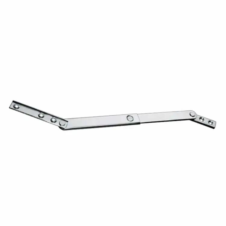 Braccio fermafinestre automatico tipo P70-F5 Pba 350 mm, mantiene la posizione aperta, ante con apertura verso l‘esterno, in acciaio inox Tijdelijk Beschikbaar