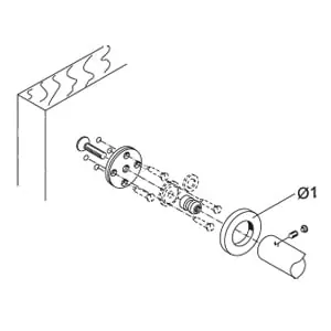 Alleen Vandaag Kit di fissaggio a singolo non passante con rosetta per manglioni Pba, diametro 35 mm, in nylon nero