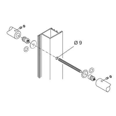 Shop Nu Kit fissaggio a sistema contrapposto per maniglioni Pba, per porte legno, alluminio, PVC, diametro foro 9 mm