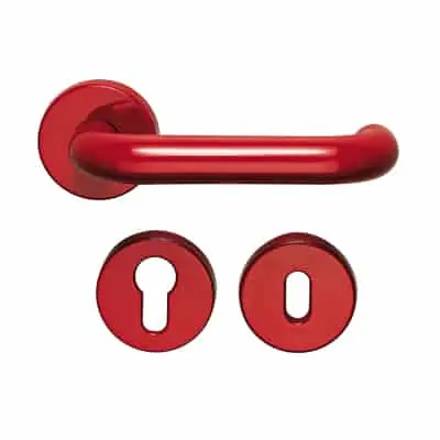 Coppia di maniglie per porta Pba, serie 3CC, impugnatura a doppia curvatura con diametro 20 mm, anima in zama, in poliammide 6 nero Weekendaanbieding