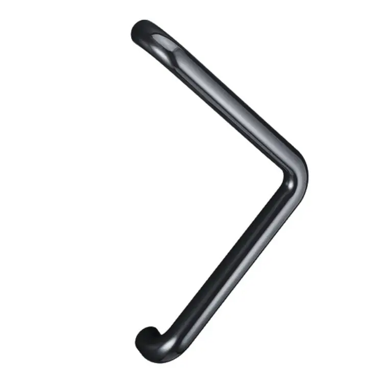 Direct Beschikbaar Maniglione L curvato per porta Pba, interasse 425 mm, diametro 35 mm, terminali e impugnatura tondi, in poliammide 6 nero