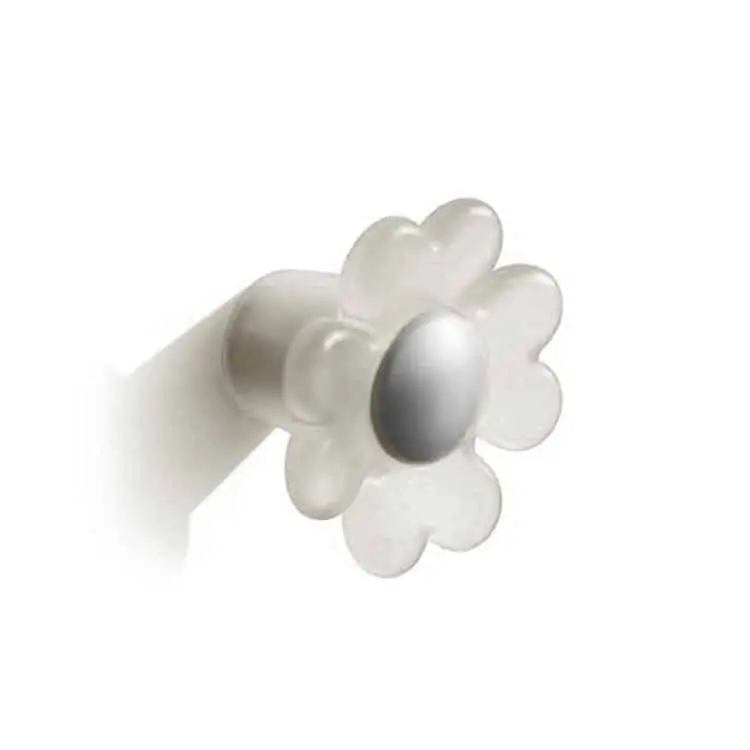 Snelle Levering Pomolo per mobile, serie Daisy Polideas, 32 x 22 mm, Opalino