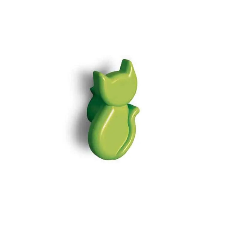 Pomello a forma di Gattino per mobili, Polideas 53X56 mm, Verde Beperkt Aanbod