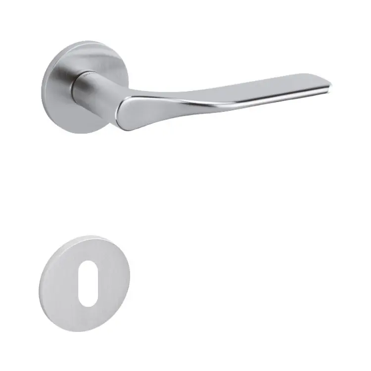 Beste Prijs Maniglia Paddle Olivari per porta, rosetta e bocchetta bassa tonda 51x5 mm, foro Patent, Ottone finitura Cromo Satinato