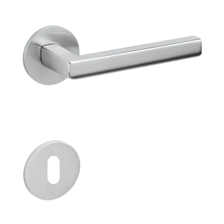Actieprijs Maniglia Okay Olivari per porta, rosetta e bocchetta bassa tonda 51x5 mm, foro Patent, Ottone finitura Cromo Satinato