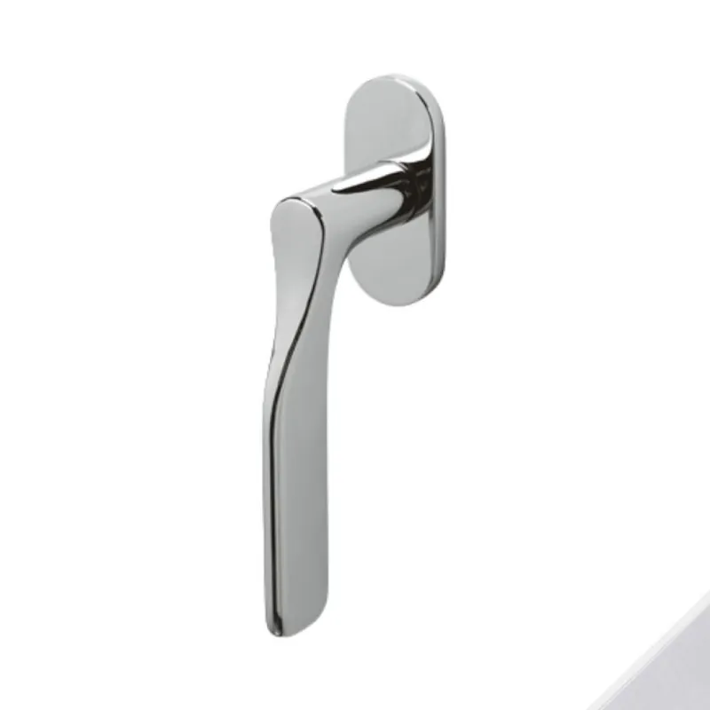 Beperkt Aanbod Maniglia martellina Dk Paddle Olivari per serramento, lunghezza quadro 7x42 mm, Ottone finitura Cromo Satinato