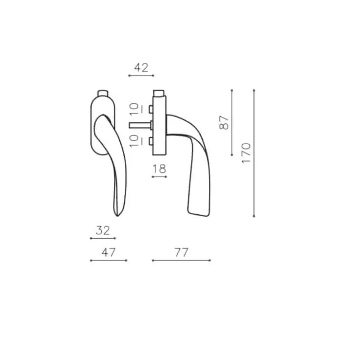 Speciale Aanbieding Maniglia con sicurezza per finestra DK serie VOLA Olivari, finitura Cromo Lucido