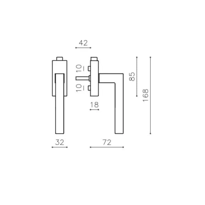 Bestel Nu Maniglia con sicurezza per finestra DK serie ABC Olivari, finitura SuperInox Satinato