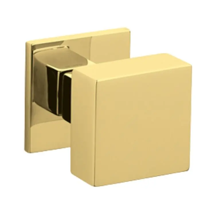 Speciale Aanbieding Pomolo quadro Diana Olivari, per porta ingresso, rosetta bassa quadra fissa, impugnatura 47 mm, Ottone finitura SuperOro Lucido