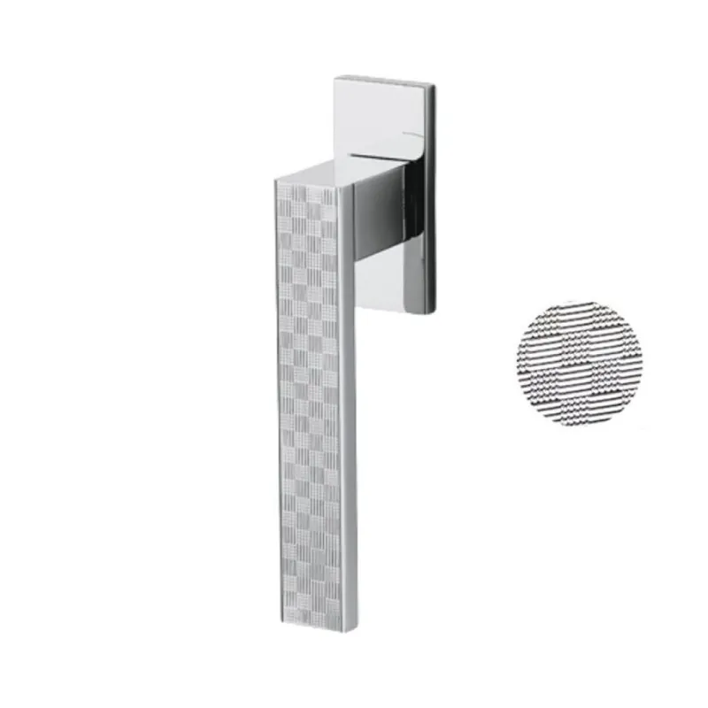 Beperkt Aanbod Maniglia martellina Dk Diana Damier Olivari per serramento, lunghezza quadro 7x42 mm, Ottone finitura Cromo Lucido
