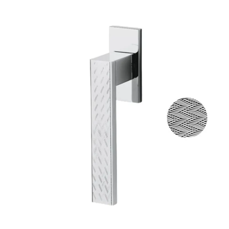 Speciale Aanbieding Maniglia martellina Dk Diana Chevron Olivari per serramento, lunghezza quadro 7x42 mm, Ottone finitura Cromo Lucido