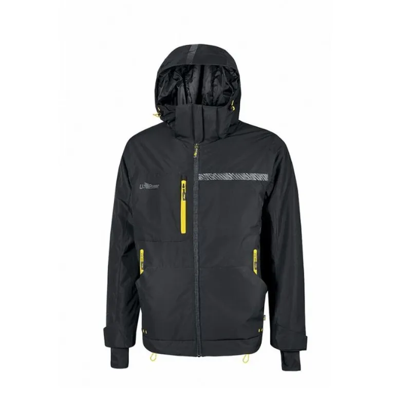 Giacca U Power Wink FU255BC invernale da lavoro, idrorepellente con cappuccio, imbottitura grafene, taglia M, colore Black Carbon Koop Vandaag