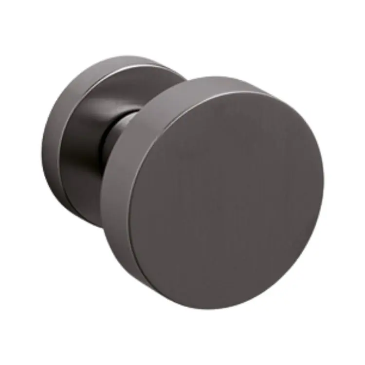 Weekendaanbieding Pomolo tondo Link Olivari, per porta ingresso, rosetta tonda fissa, impugnatura 60 mm, Ottone finitura SuperAntracite Satinato