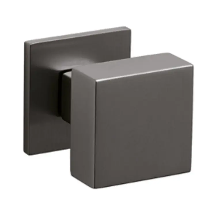Beperkte Voorraad Pomolo quadro Diana Olivari, per porta ingresso, rosetta bassa quadra libera, impugnatura 47 mm, Ottone finitura SuperAntracite Satinato