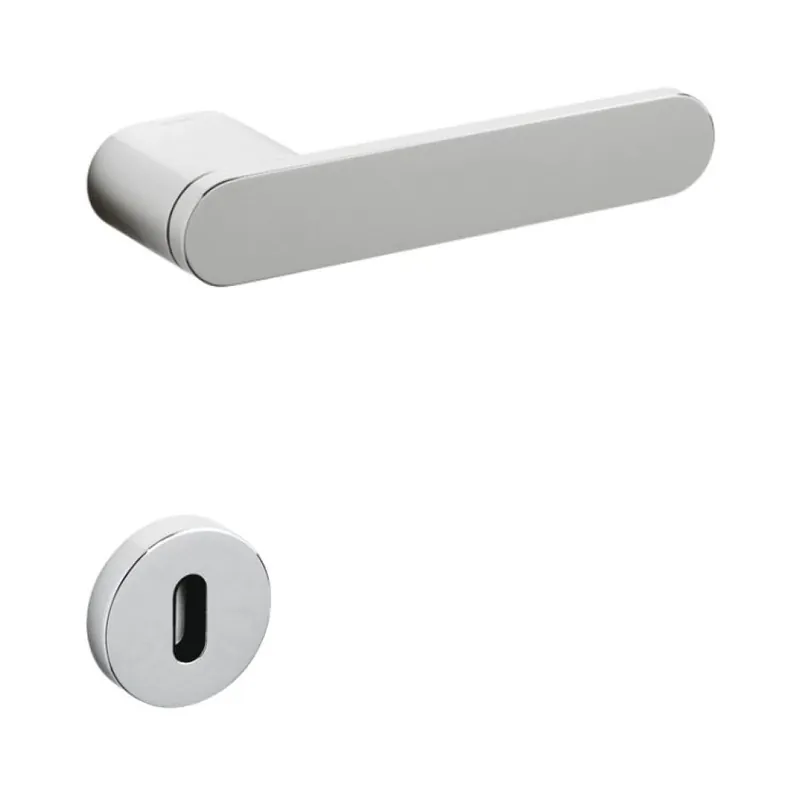 Beperkt Aanbod Maniglia per porte Olivari serie Radial, bocchetta foro normale, in Ottone colore Cromato Lucido