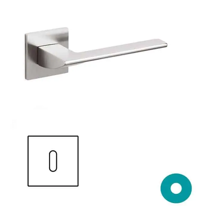 Aanbieding Maniglia per porte Olivari serie Trend, bocchetta foro normale, in Ottone colore SuperInox Satinato