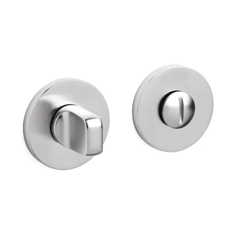 Aanbieding Chiavistello Verona V Olivari per porta interna, rosetta tonda bassa 51x5 mm, quadro 6 mm, spessore porta 37-46 mm, Ottone finitura SuperInox Satinato