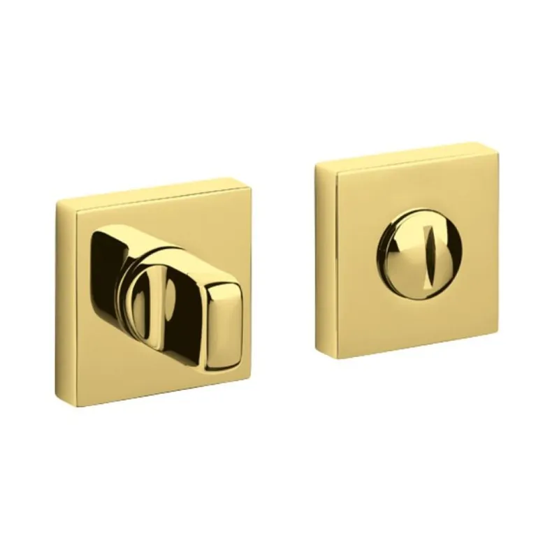 Voordeelprijs Chiavistello Verona Q Olivari per porta interna, rosetta quadra 47x10 mm, quadro 6 mm, spessore porta 41-47 mm, Ottone finitura SuperOro Lucido