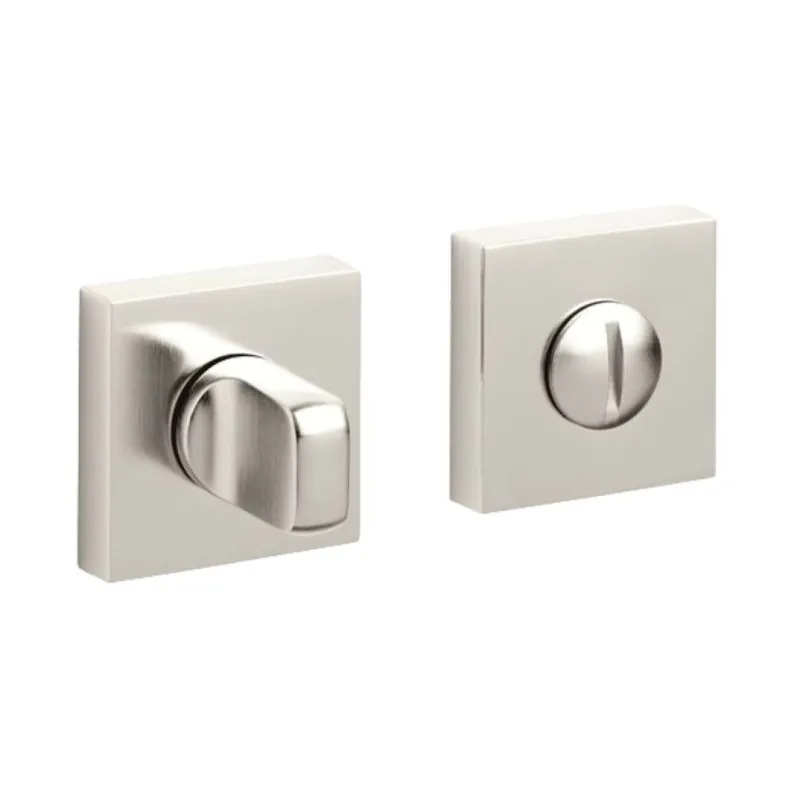 Veilige Betaling Chiavistello Verona Q Olivari per porta interna, rosetta quadra 47x10 mm, quadro 6 mm, spessore porta 41-47 mm, Ottone finitura SuperNichel Satinato