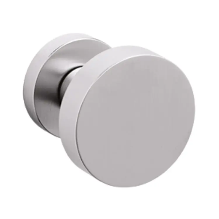 Aanbieding Pomolo tondo Link Olivari, per porta ingresso, rosetta tonda fissa, impugnatura 60 mm, Ottone finitura SuperInox Satinato