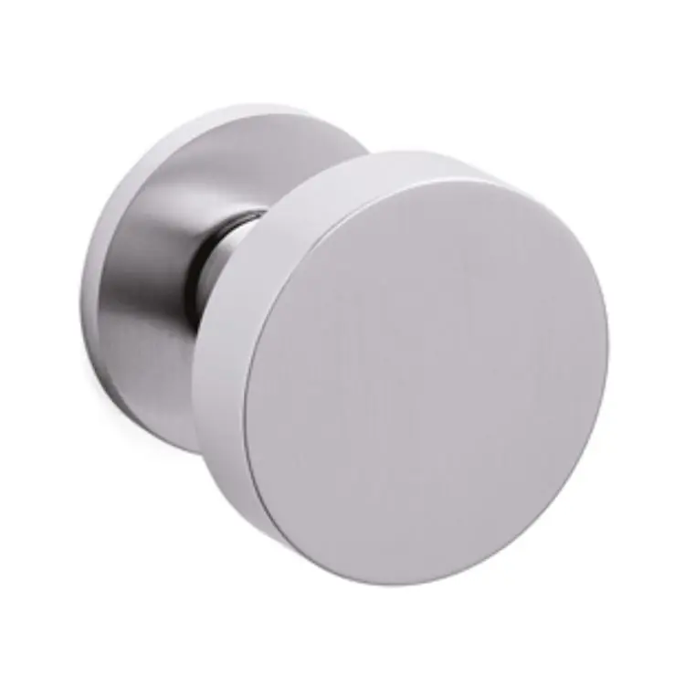 Beste Prijs Pomolo tondo Link Olivari, per porta ingresso, rosetta bassa tonda libera, impugnatura 60 mm, Ottone finitura SuperInox Satinato