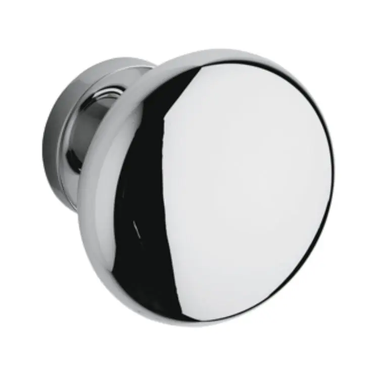 Beperkt Aanbod Pomolo tondo Edison Olivari, per porta ingresso, rosetta tonda fissa, impugnatura 80 mm, Ottone finitura Cromo Satinato