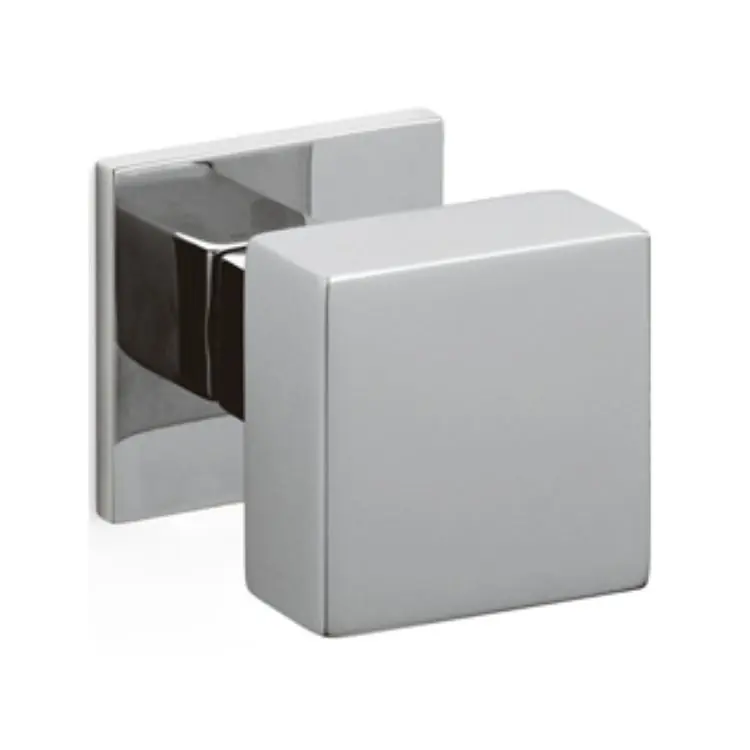 Tijdelijk Beschikbaar Pomolo quadro Diana Olivari, per porta ingresso, rosetta bassa quadra libera, impugnatura 47 mm, Ottone finitura Cromo Lucido