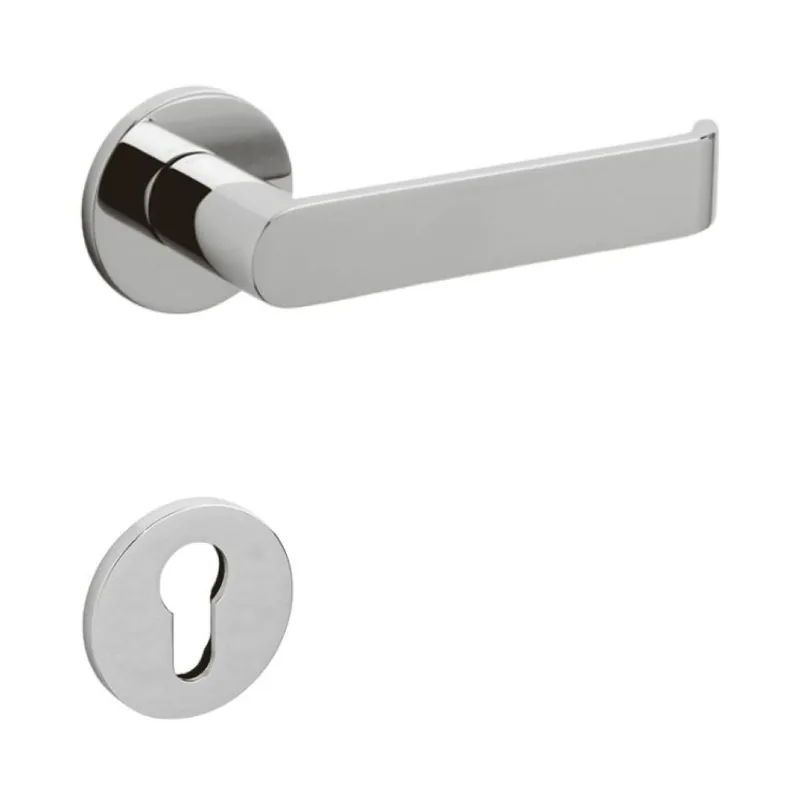Uitverkoop Maniglia Beta Olivari per porta, rosetta e bocchetta bassa tonda 51x5 mm, foro Yale, Ottone finitura Cromo Lucido