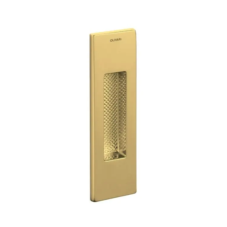 Beste Prijs Maniglia da incasso Olivari serie Siro D111, per porta scorrevole, modello cieco senza foro chiave, Ottone finitura SuperOro Lucido