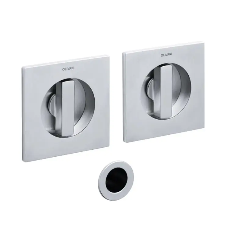 Beperkte Voorraad Maniglia da incasso Olivari serie Giotto Q, manilia per porta scorrevole con Chiavistello Doppio Ottone, finitura Cromato Opaco