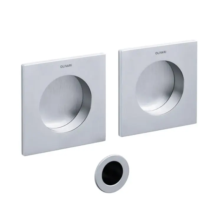Bestel Nu Maniglia da incasso Olivari serie Giotto Q, maniglia per porta scorrevole Cieca Ottone, finitura Cromato Opaco