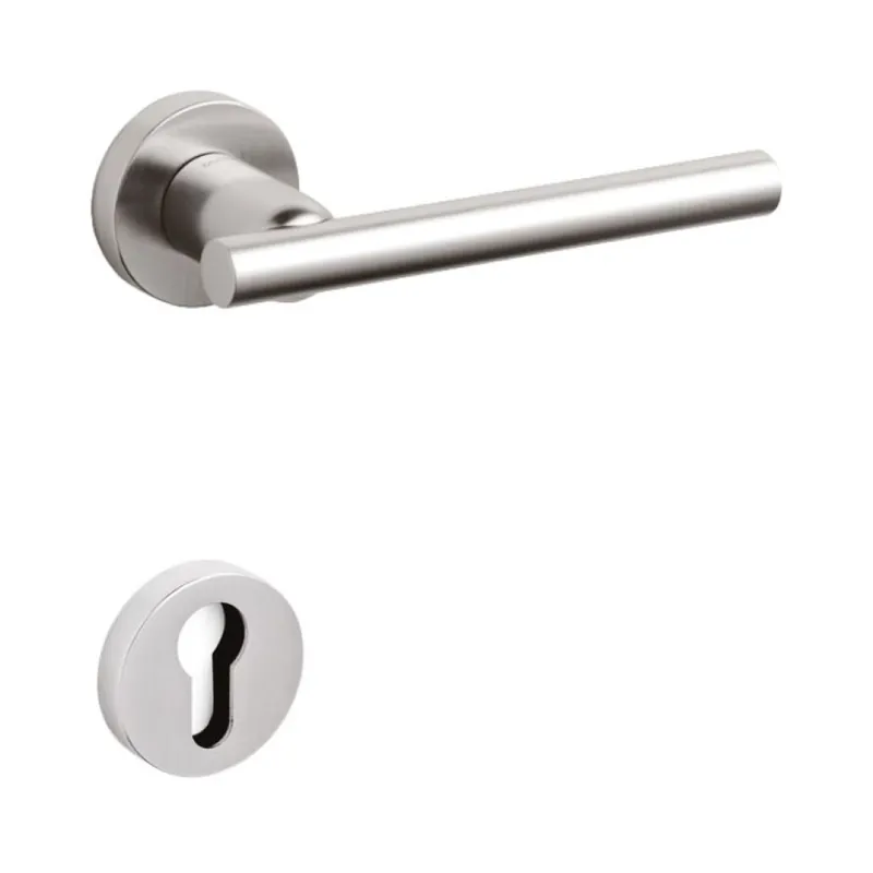 Bestel Nu Maniglia per porte Olivari serie Stilo, bocchetta foro per cilindro, in Ottone colore SuperInox Satinato