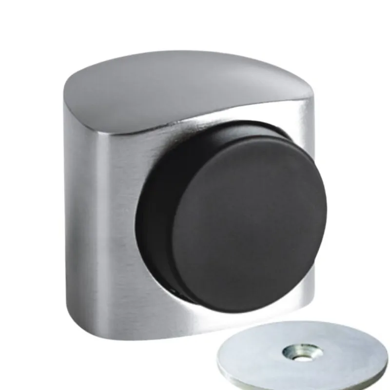 Tijdelijk Beschikbaar Fermaporta magnetico Victor B106C Olivari per interni, dimensione 35x38 mm, gommino diametro 25 mm, Ottone finitura Cromo Satinato