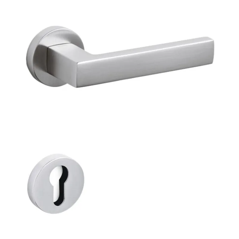 Weekendaanbieding Maniglia Planet Olivari per porta, rosetta e bocchetta tonda 47x10 mm, foro Yale, Ottone finitura Cromo Satinato