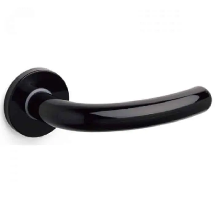 Beperkt Aanbod Maniglia M507 Iseo Ny Olivari per porta, con rosetta tonda, foro Yale, colore Nero