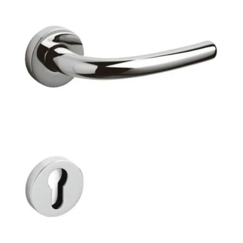 Maniglia Tizianella F Olivari per porta, rosetta e bocchetta tonda 47x10 mm, foro Yale, Ottone finitura Cromo Lucido Voordeelprijs