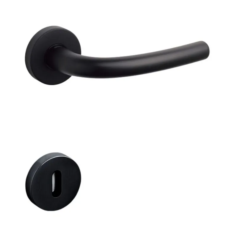 Bestel Nu Maniglia Tizianella F Olivari per porta, rosetta e bocchetta tonda 47x10 mm, foro Patent, Ottone finitura Nero Opaco