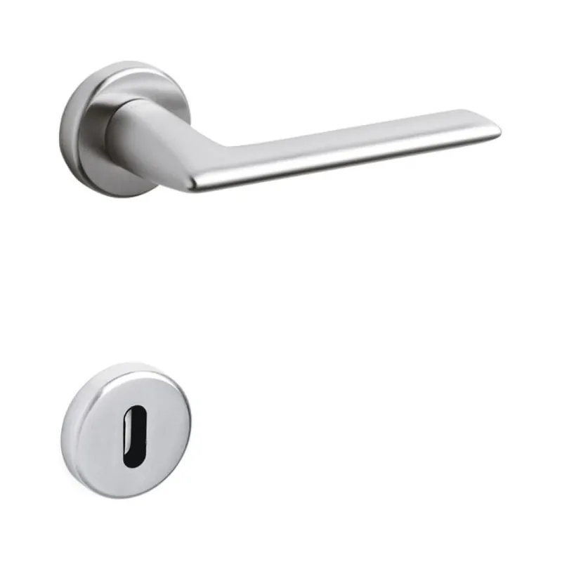 Hete Deal Maniglia per porte Olivari serie Tecno, bocchetta foro normale, in Ottone colore Cromato Opaco