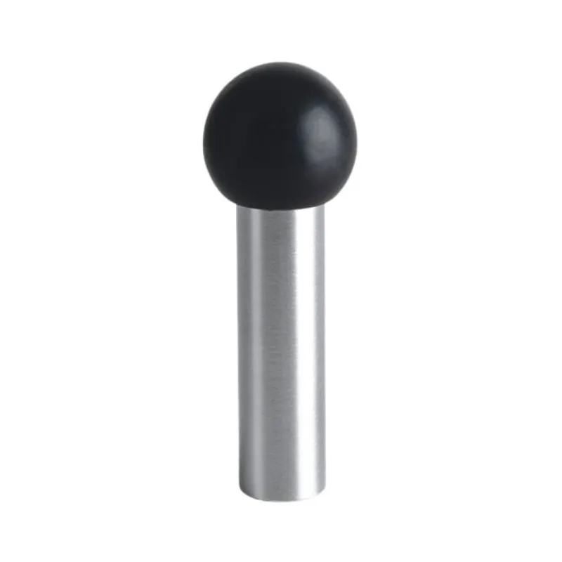 Fermaporta Stilo B123 Olivari da parete per interni, dimensione 14x 70 mm, gommino Nero diametro 25 mm, Ottone finitura Cromo Satinato Actieprijs