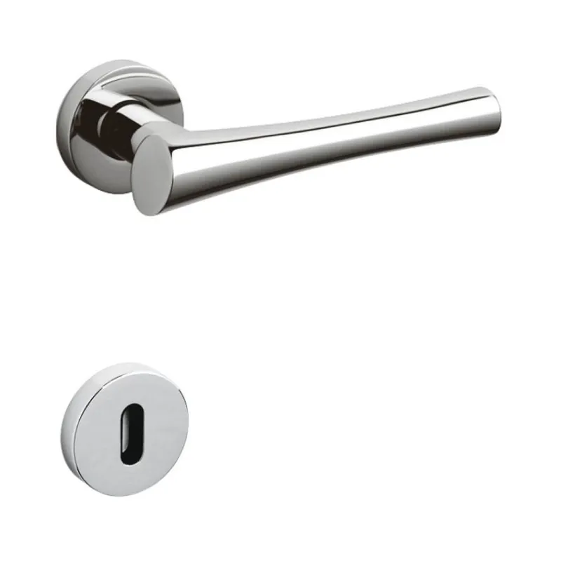 Gereduceerde Prijs Maniglia per porte Olivari serie Sibilla, bocchetta foro normale, in Ottone colore Cromato Lucido