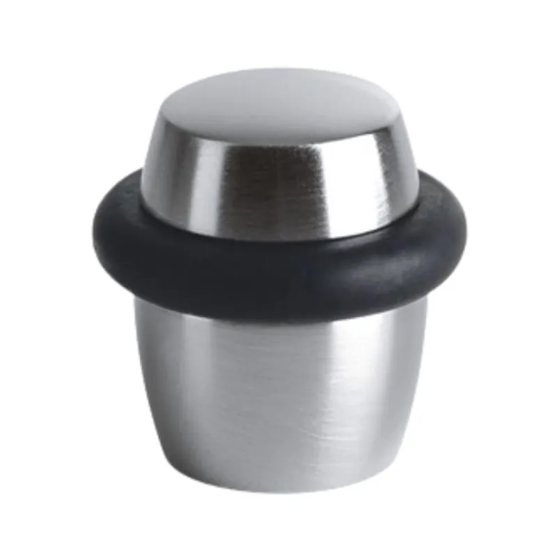 Populair Fermaporta Sector B101 Olivari per interni, dimensione 31x32 mm, gommino Nero, Ottone finitura Cromo Satinato