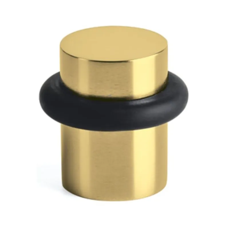 Fermaporta Raffaella B102 Olivari per interni, dimensione 31x32 mm, gommino Nero, Ottone finitura SuperOro Satinato Voordeelprijs