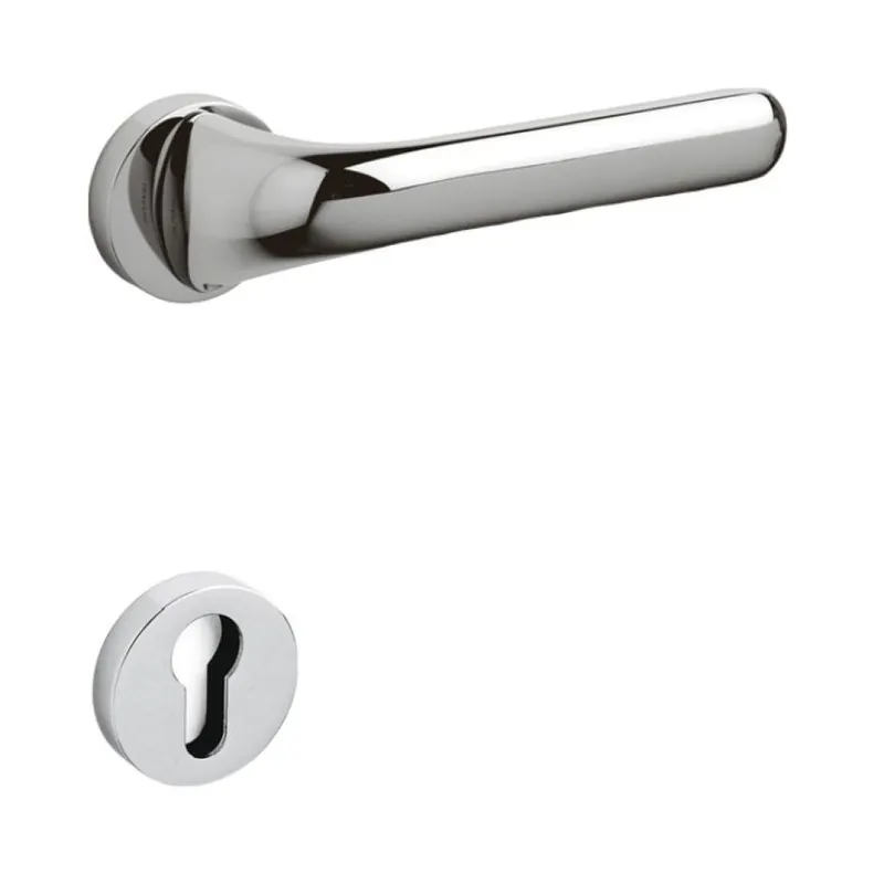 Maniglia per porte Olivari serie Polo, bocchetta foro per cilindro, in Ottone colore Cromato Lucido Fabrieksprijs