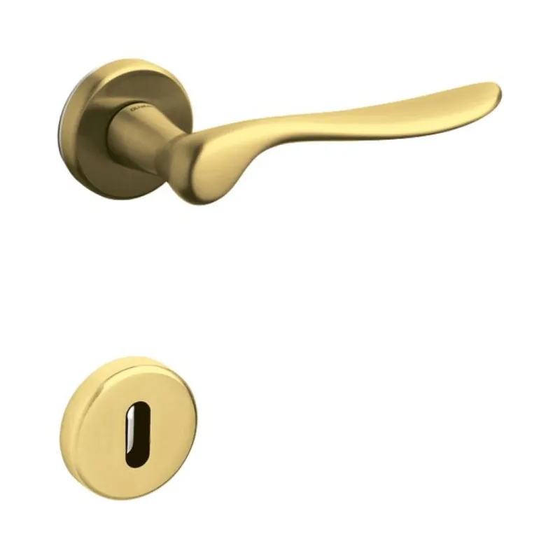 Aanbieding Maniglia per porte Olivari serie Orvieto, bocchetta foro normale, in Ottone colore SuperOro Satinato