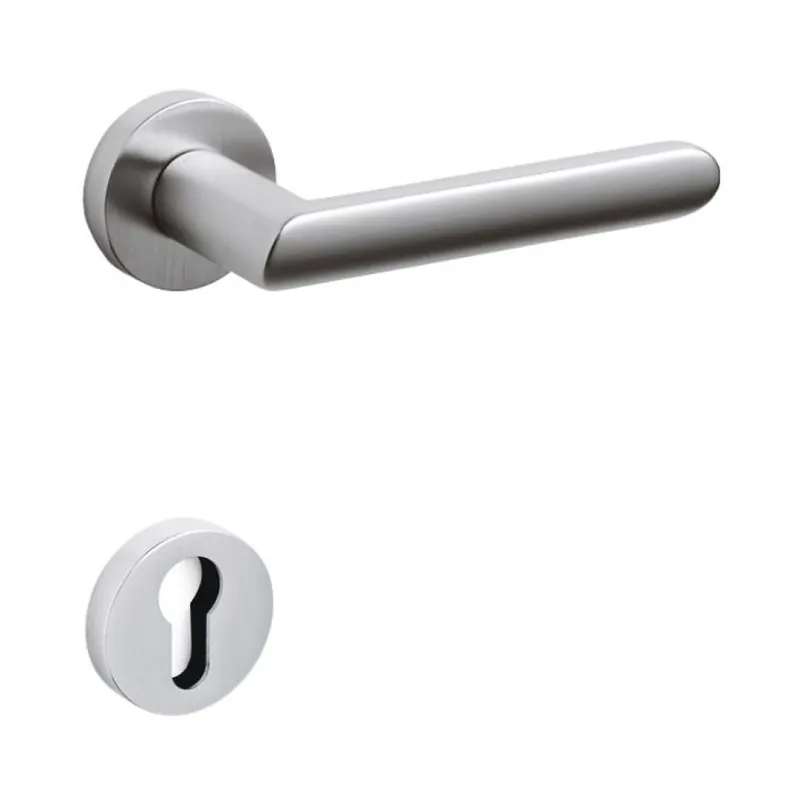 Maniglia Laser Olivari per porta, rosetta e bocchetta tonda 47x10 mm, foro Yale, Ottone finitura Cromato Opaco Flitsaanbieding