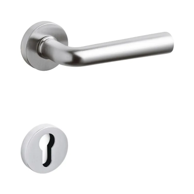 Actieprijs Maniglia Garda Olivari per porta, rosetta e bocchetta tonda 47x10 mm, foro Yale, Ottone finitura Cromo Satinato