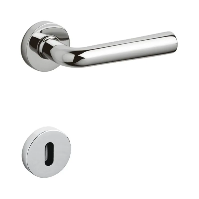Alleen Vandaag Maniglia Garda Olivari per porta, rosetta e bocchetta tonda 47x10 mm, foro Patent, Ottone finitura Cromo Lucido