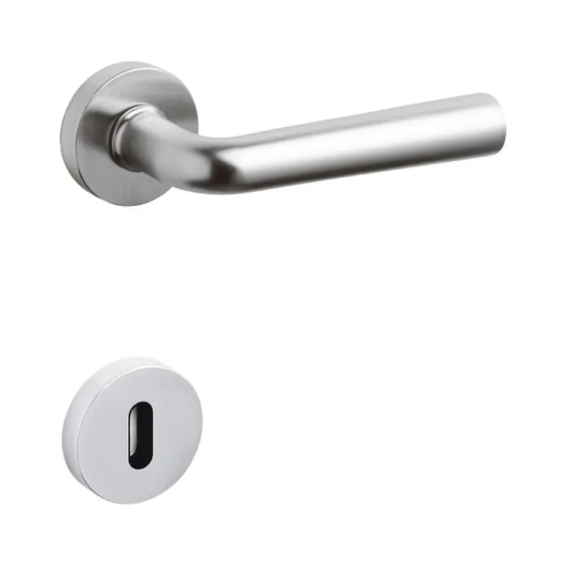 Exclusieve Aanbieding Maniglia Garda Olivari per porta, rosetta e bocchetta tonda 47x10 mm, foro Patent, Ottone finitura Cromo Satinato