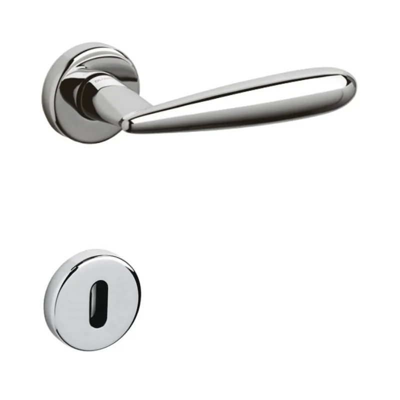 Maniglia Futura Olivari per porta, rosetta e bocchetta tonda 47x10 mm, foro Patent, Ottone finitura Cromo Lucido Beste Prijs